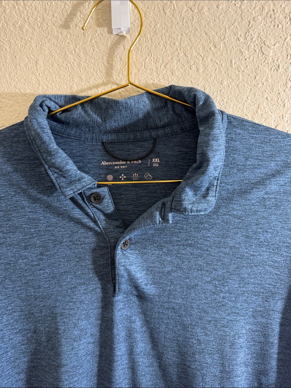 Abercrombie & Fitch Men's Heathered Blue Polo